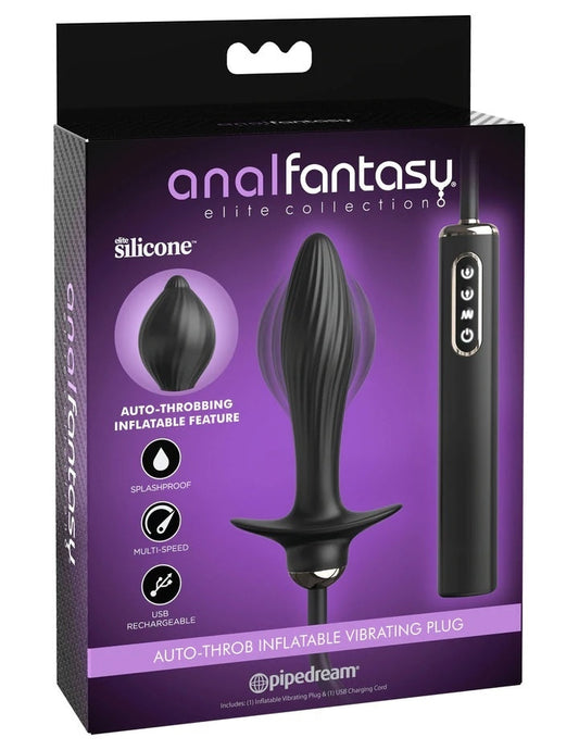 Pipedream Products Anal Fantasy Auto-Throb Inflatable Vibrating Plug - XOXTOYS
