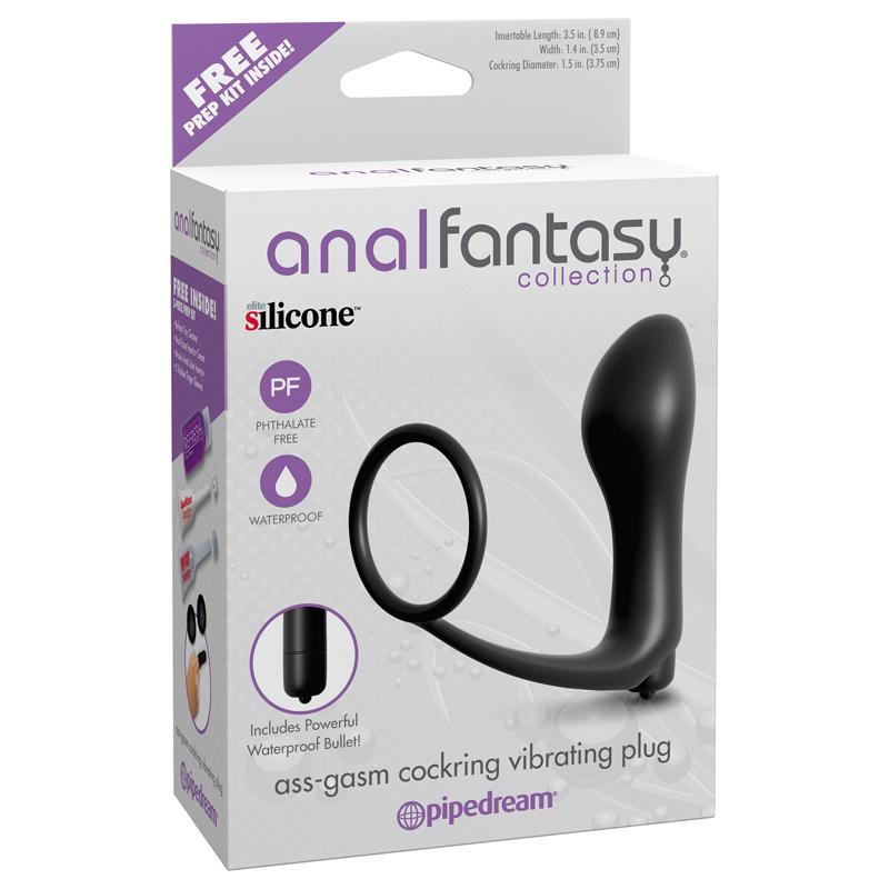 Pipedream Products Anal Fantasy Collection Ass-Gasm Cockring Vibrating Plug - XOXTOYS