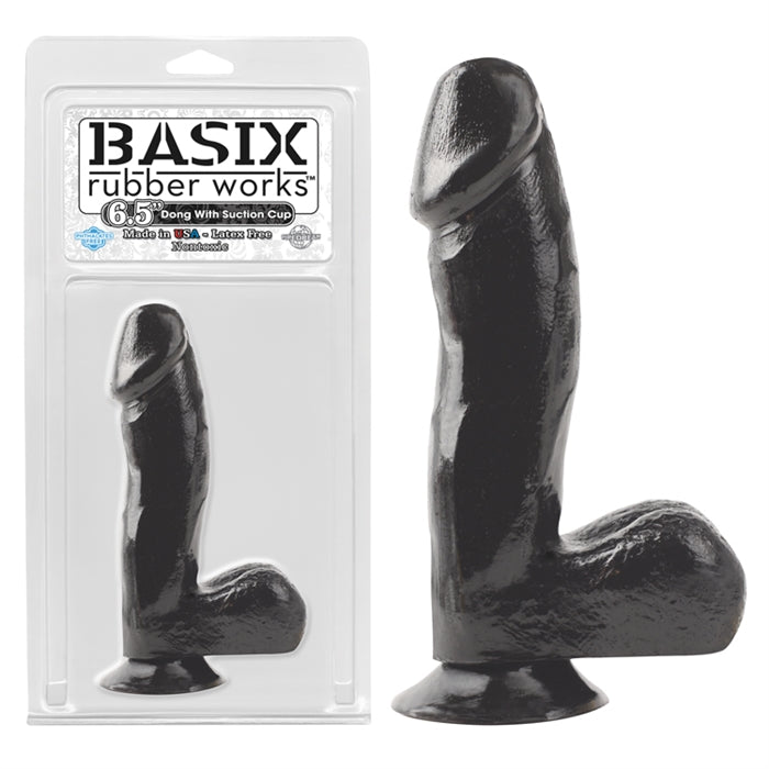 Pipedream Products Basix 6.5” Dong with Suction Cup Black - XOXTOYS