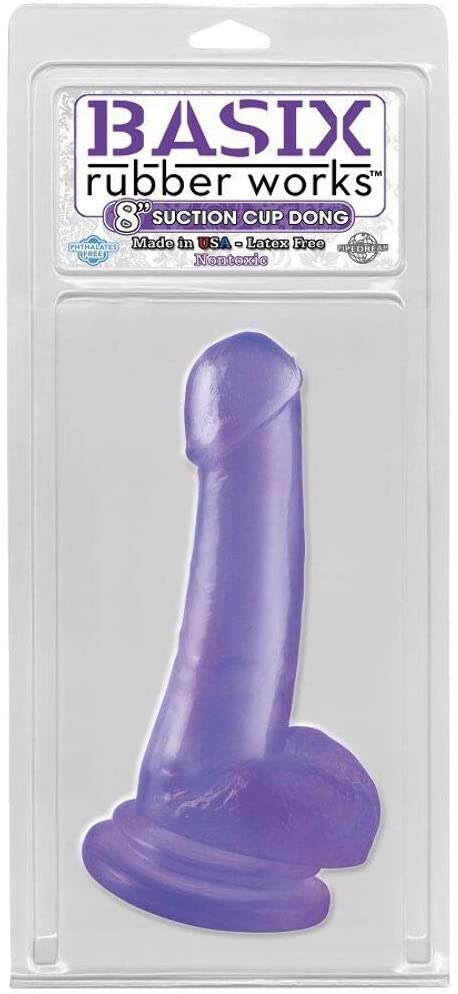 Pipedream Products Basix 6.5” Dong with Suction Cup Purple - XOXTOYS