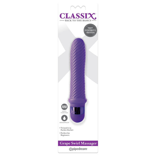 Pipedream Products Classix Grape Swirl Massager Purple - XOXTOYS