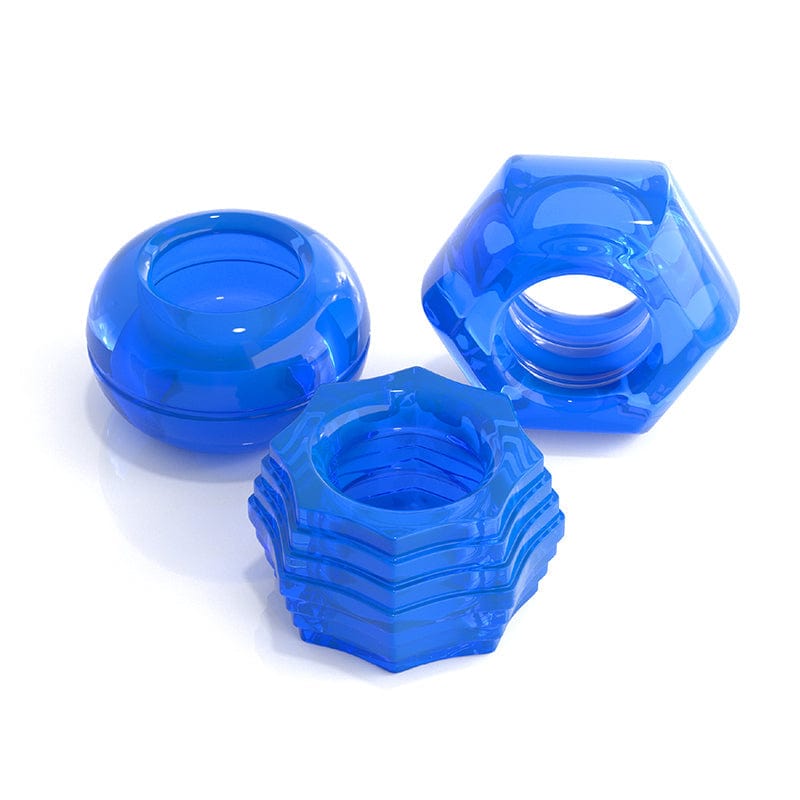 Pipedream Products Deluxe Cock Ring Set Blue - XOXTOYS