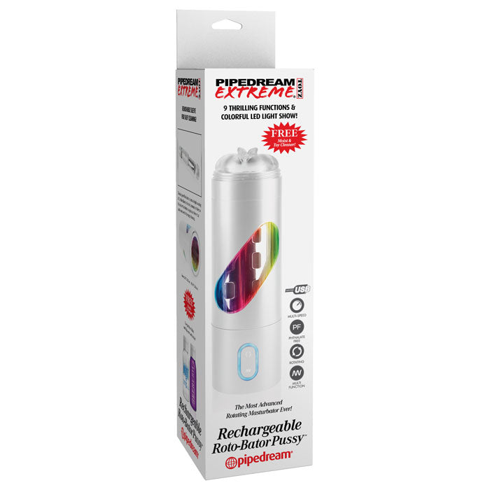 Pipedream Products Extreme Toyz Rechargeable Roto-Bator Pussy - XOXTOYS