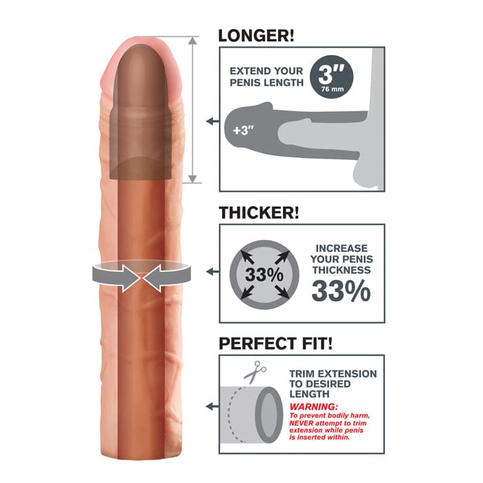 Pipedream Products Male Enhancement Pipedream Products Fantasy X-tensions Perfect 3″