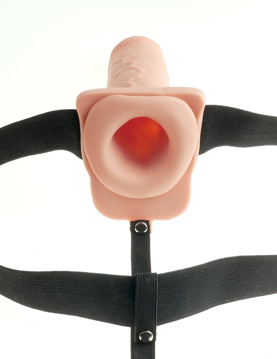 Pipedream Products Fetish Fantasy 7" Hollow Rechargeable Strap-On with Balls - XOXTOYS