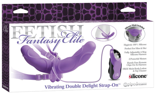 Pipedream Products Fetish Fantasy Elite Vibrating Double Delight Strap-On - XOXTOYS