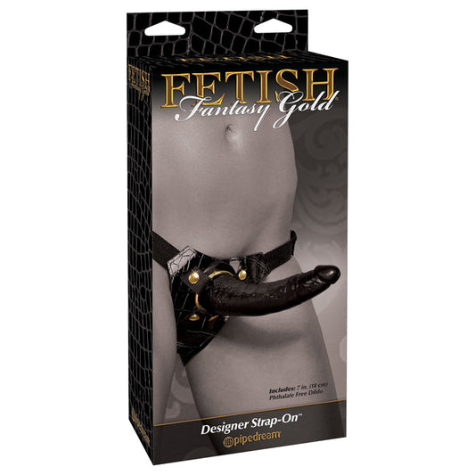 Pipedream Products Fetish Fantasy Gold Designer Strap-On - XOXTOYS
