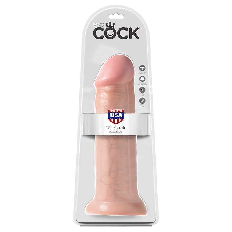 Pipedream Products King Cock 12” Cock Beige - XOXTOYS