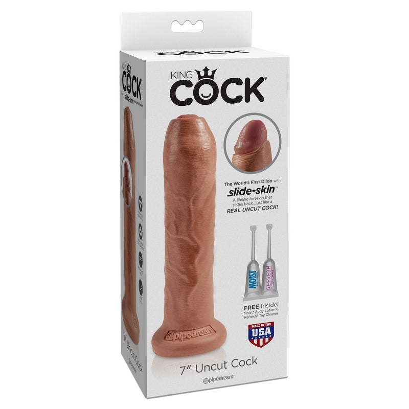 Pipedream Products King Cock 7” Uncut Cock Tan-Dildos-Pipedream Products-XOXTOYS