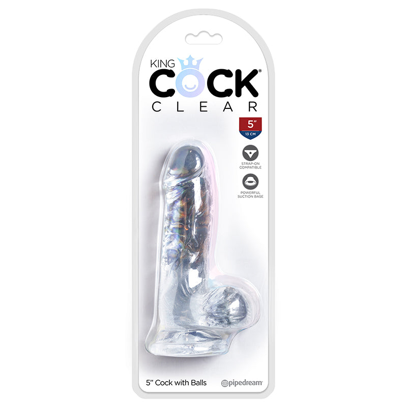 Pipedream Products King Cock Clear 5" Cock With Balls-Dildos-Pipedream Products-XOXTOYS