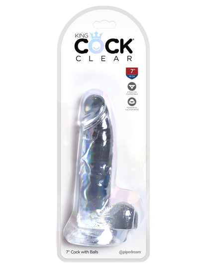 Pipedream Products King Cock Clear 7" Cock With Balls - XOXTOYS