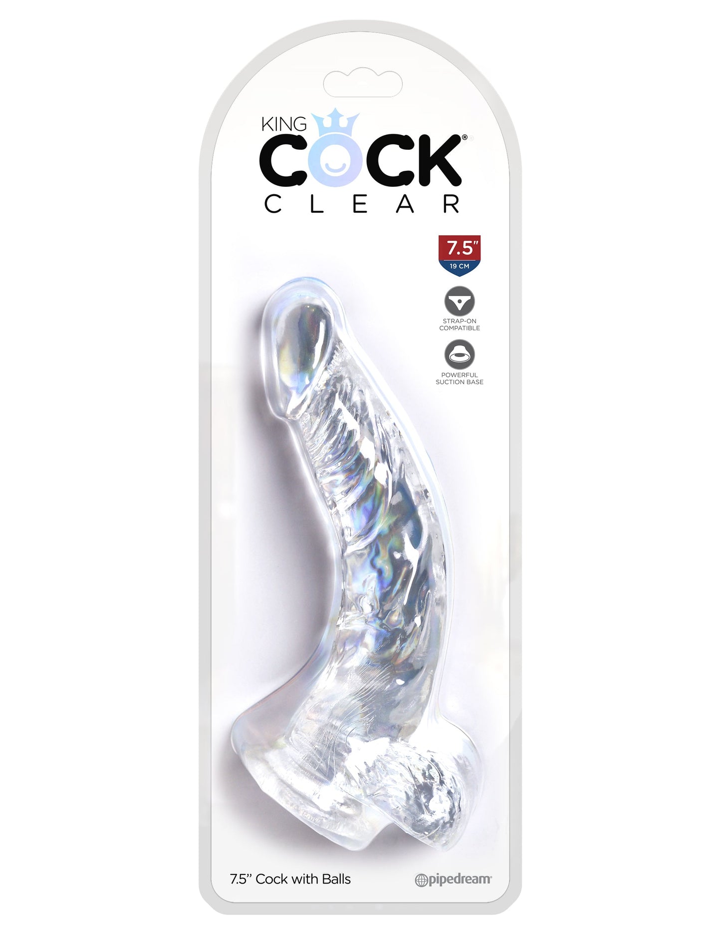 Pipedream Products King Cock Clear 7.5" Cock With Balls - XOXTOYS