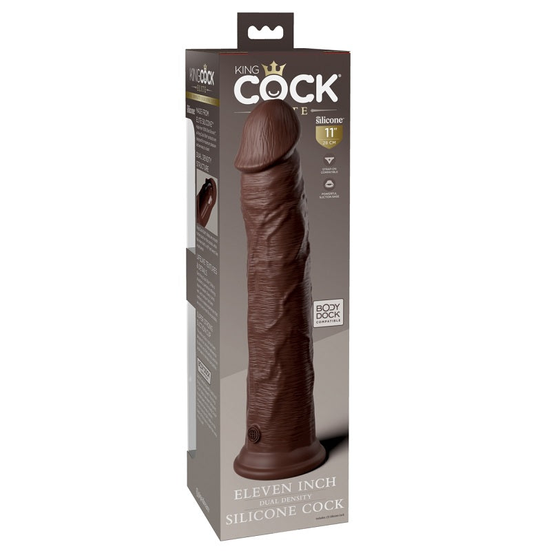 Pipedream Products King Cock Elite 11” Silicone Cock Brown-Dildos-Pipedream Products-XOXTOYS
