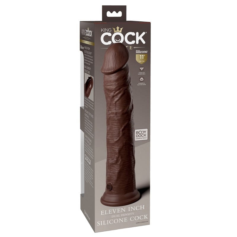 Pipedream Products Dildos Pipedream Products King Cock Elite 11” Silicone Cock Brown