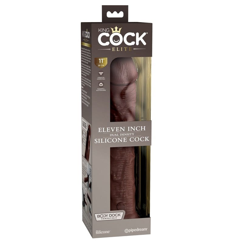 Pipedream Products Dildos Pipedream Products King Cock Elite 11” Silicone Cock Brown