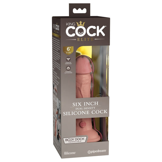 Pipedream Products King Cock Elite 6” Silicone Cock Light - XOXTOYS