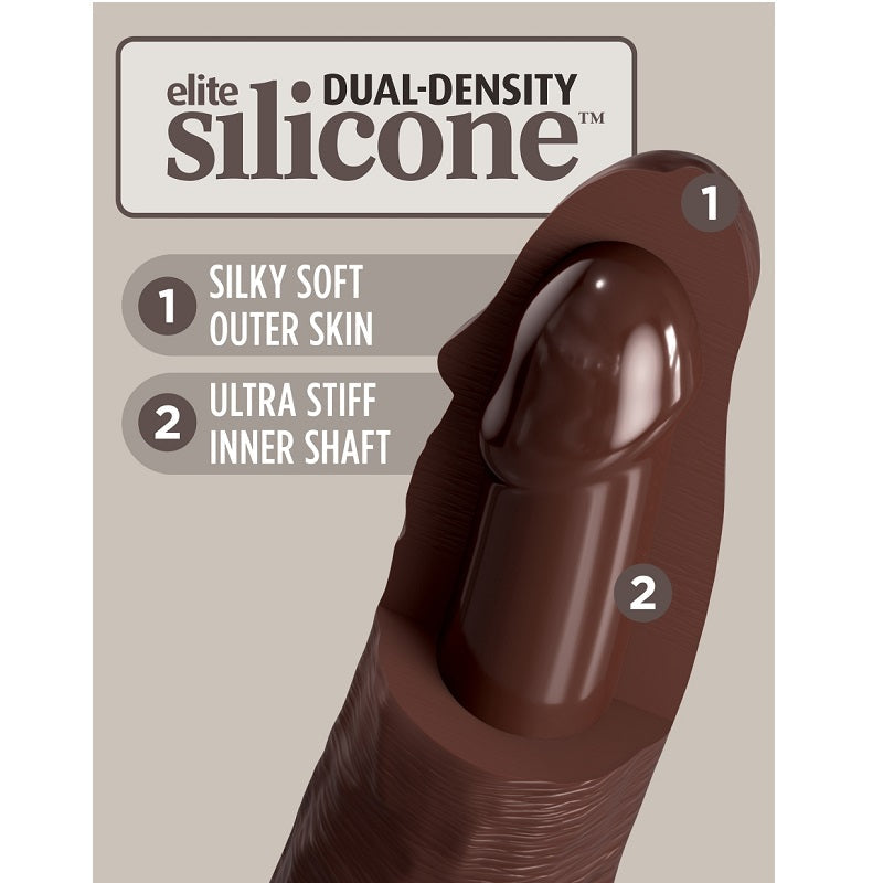 Pipedream Products King Cock Elite 7” Silicone Cock Brown-Dildos-Pipedream Products-XOXTOYS