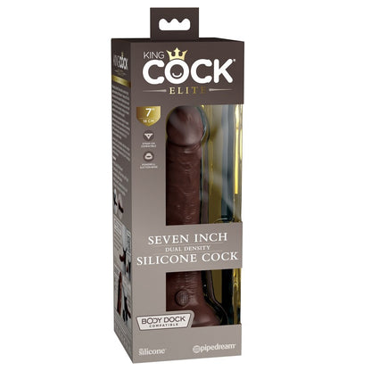 Pipedream Products King Cock Elite 7” Silicone Cock Brown - XOXTOYS