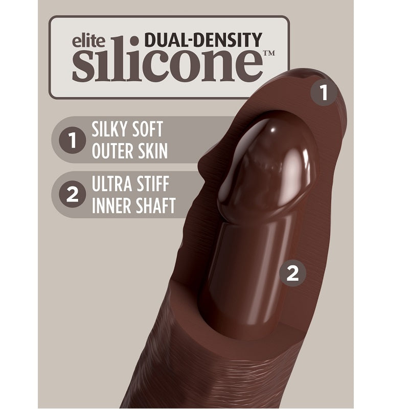 Pipedream Products King Cock Elite 8” Silicone Cock Brown-Dildos-Pipedream Products-XOXTOYS