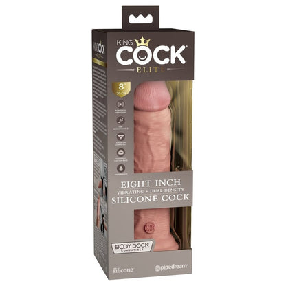 Pipedream Products King Cock Elite 8” Vibrating Silicone Cock Light - XOXTOYS