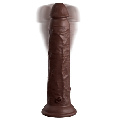 Pipedream Products King Cock Elite 9” Vibrating Silicone Cock with Remote Brown - XOXTOYS