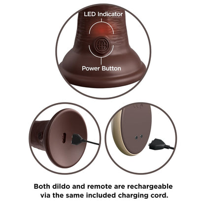 Pipedream Products King Cock Elite 9” Vibrating Silicone Cock with Remote Brown - XOXTOYS