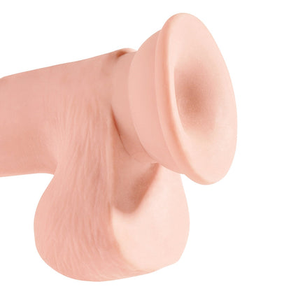 Pipedream Products King Cock Plus 10” Triple Density Fat Cock with Balls Beige - XOXTOYS
