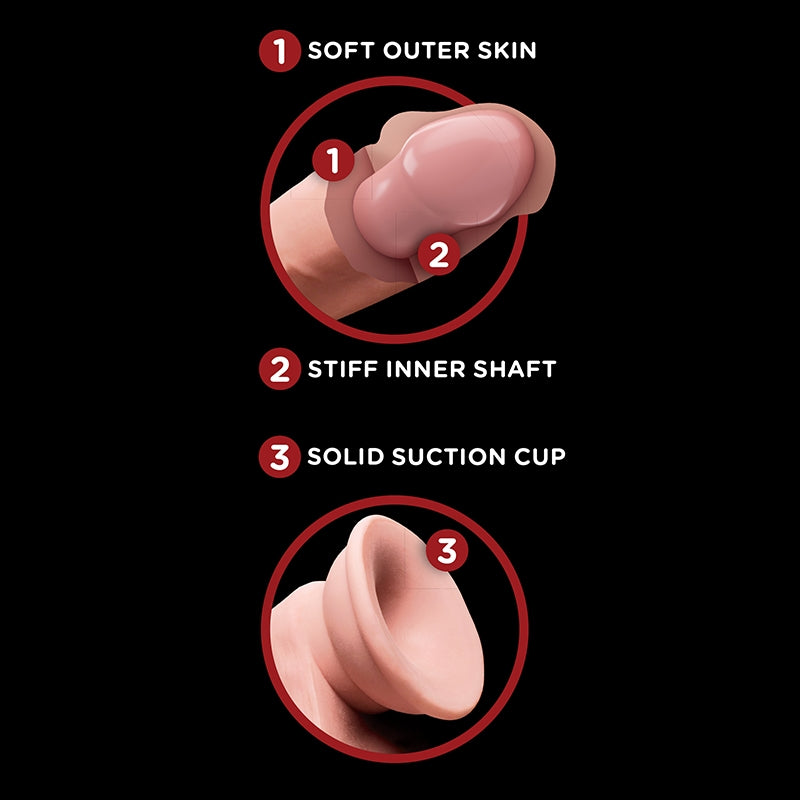 Pipedream Products King Cock Plus 6" Triple Density Cock With Swinging Balls - XOXTOYS