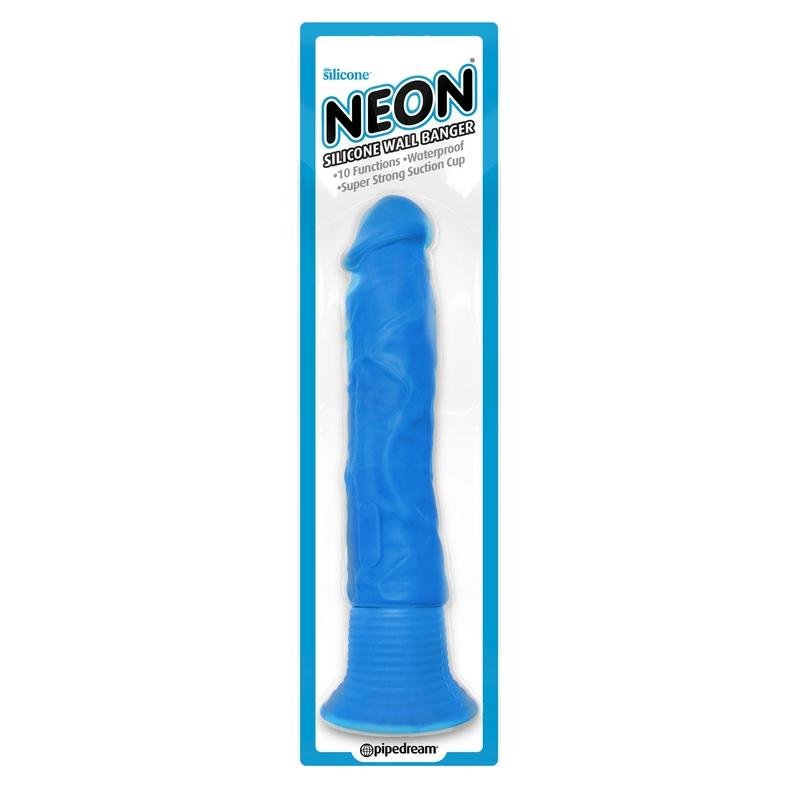 Pipedream Products Neon Silicone Wall Banger Dildo-Dildos-Pipedream Products-Blue-XOXTOYS
