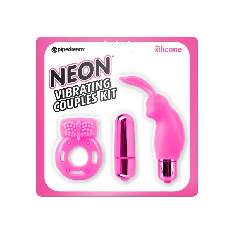 Pipedream Products Neon Vibrating Couples Kit-Pleasure kits-Pipedream Products-Pink-XOXTOYS