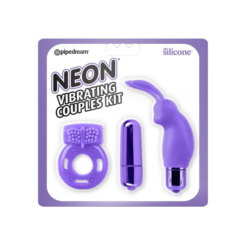 Pipedream Products Neon Vibrating Couples Kit-Pleasure kits-Pipedream Products-Purple-XOXTOYS
