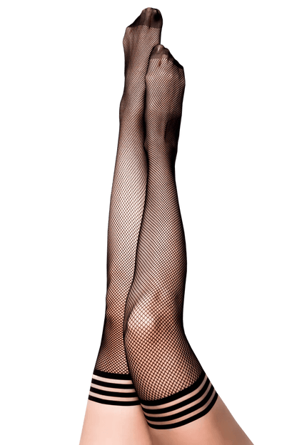 Kix'ies Lingerie Kixies Sam Black Fishnet Thigh Highs