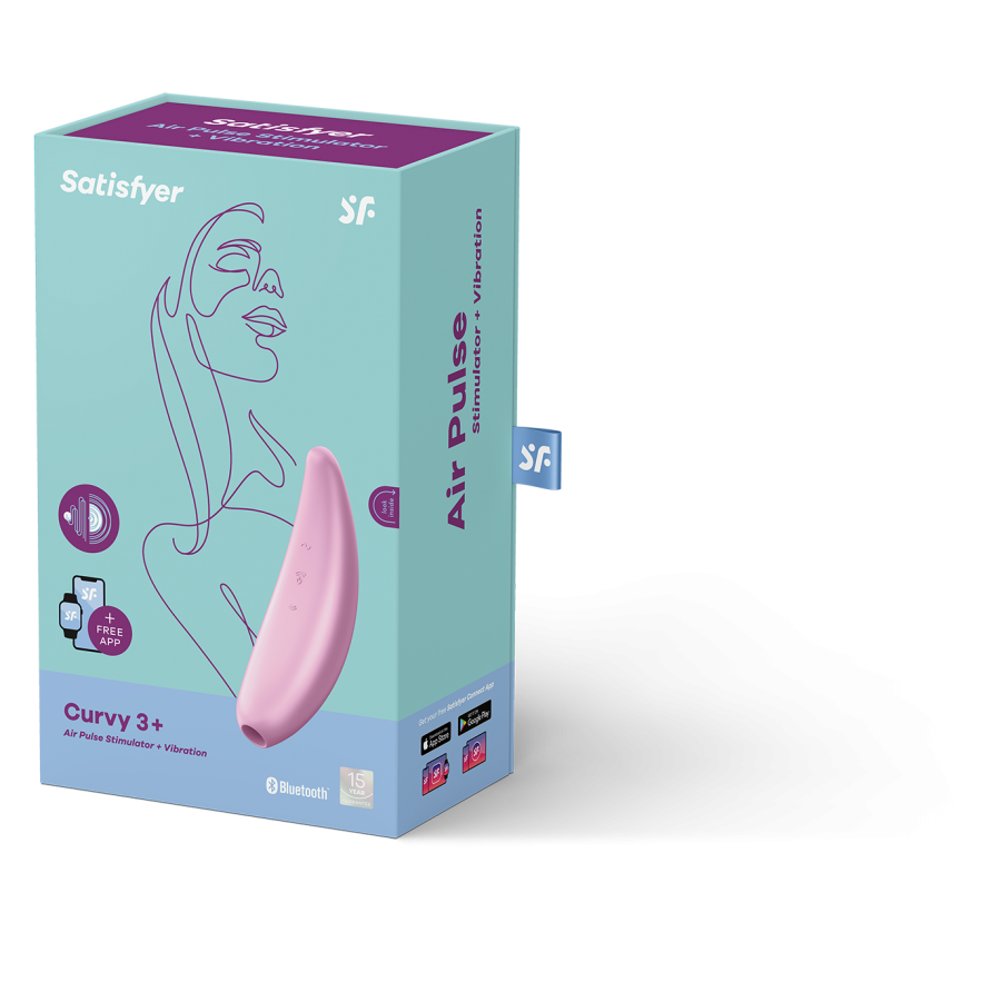 Satisfyer Curvy 3+ Pink Stimulator-Clitoral Stimulators-Satisfyer-XOXTOYS