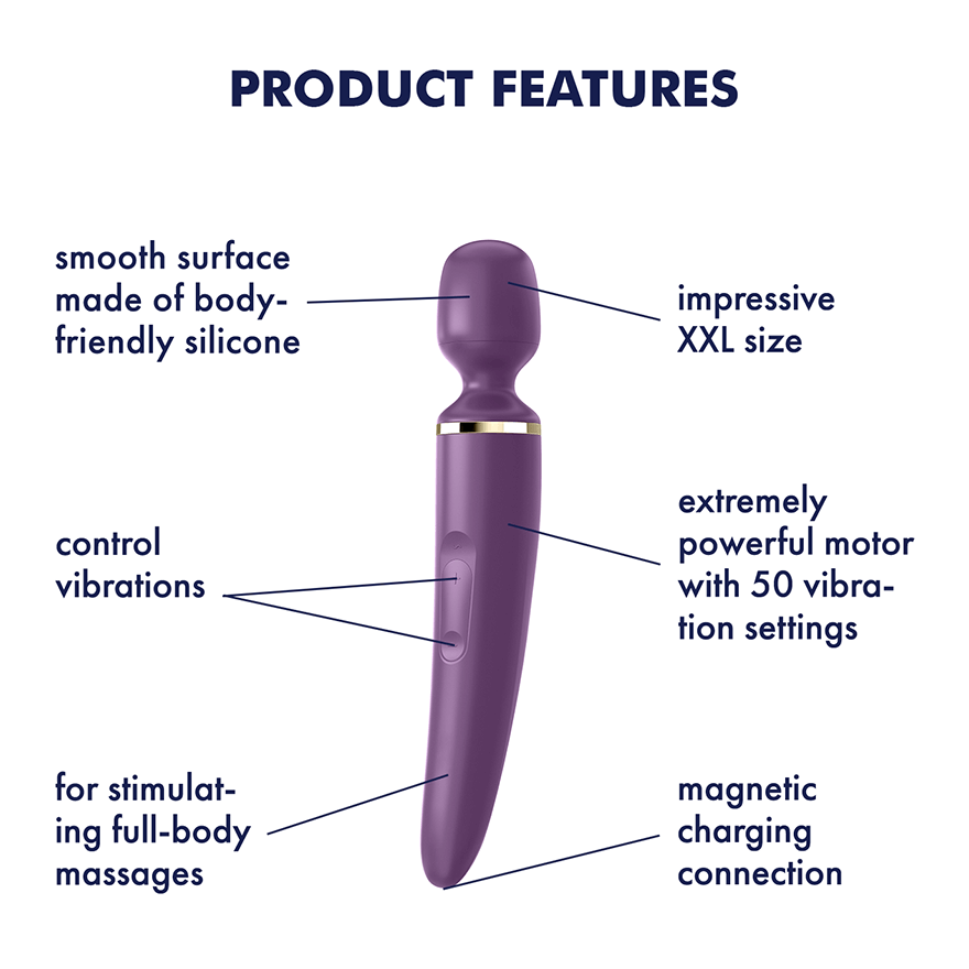 Satisfyer Wand-er Woman Purple/Gold-Wand Vibrators-Satisfyer-XOXTOYS