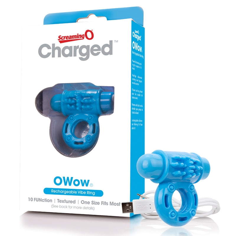Screaming O Charged OWow Vibe Ring-Cock Rings-Screaming O-Blue-XOXTOYS