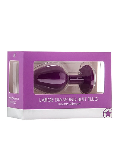 Shots Ouch! Large Diamond Butt Plug Purple - XOXTOYS
