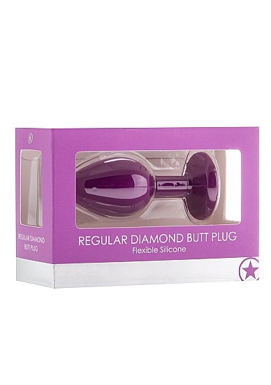 Shots Ouch! Regular Diamond Butt Plug Purple - XOXTOYS