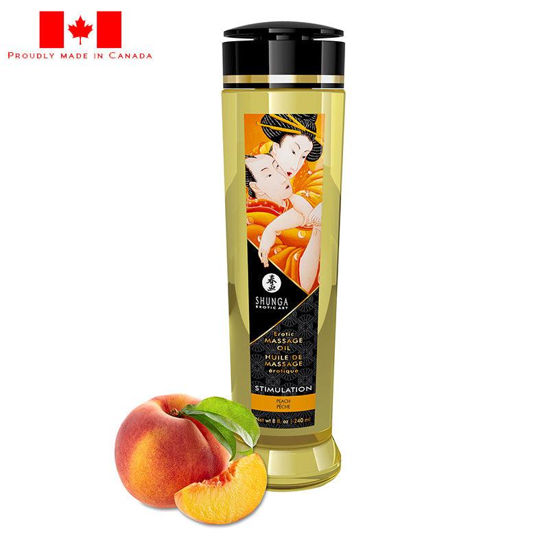 Shunga Erotic Massage Oil Libido Stimulation Peach 8oz - XOXTOYS