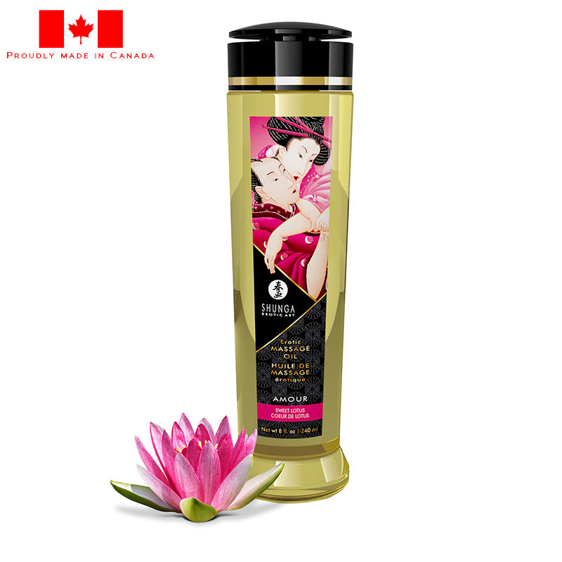 Shunga Erotic Massage Oil Sweet Lotus 8oz-Lubes & Lotions-Shunga-XOXTOYS