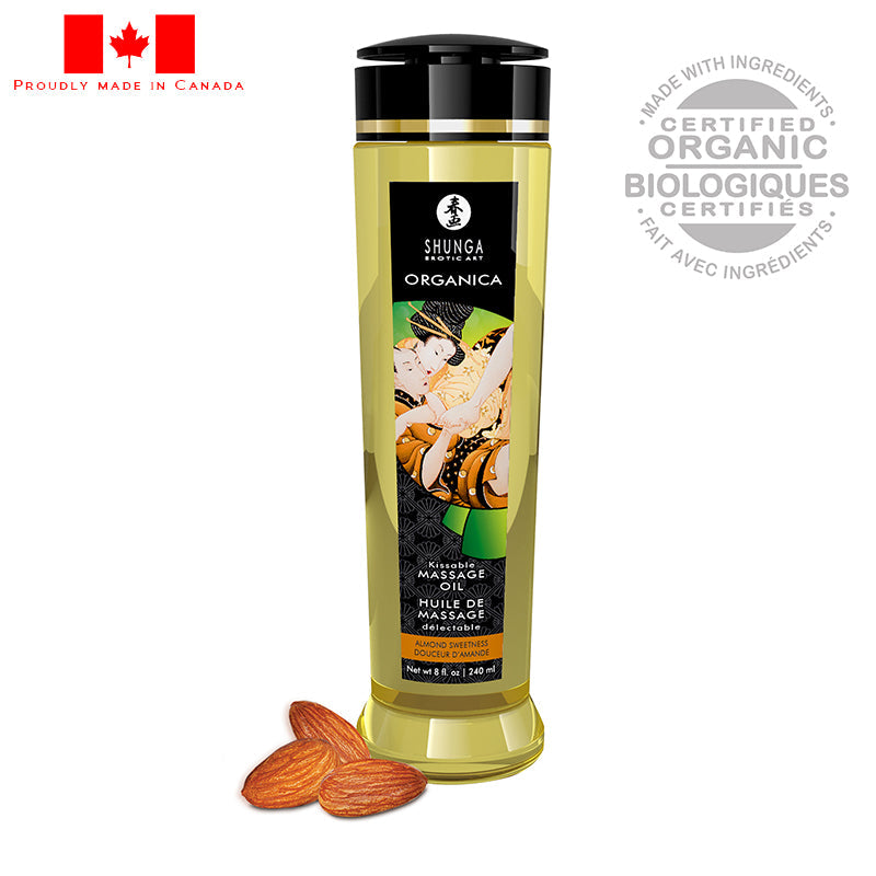 Shunga Erotic Organica Massage Oil Almond Sweetness 8oz - XOXTOYS