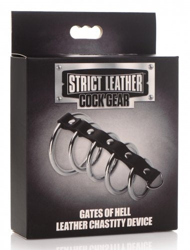 Strict Leather Gates of Hell Leather Chastity Device - XOXTOYS