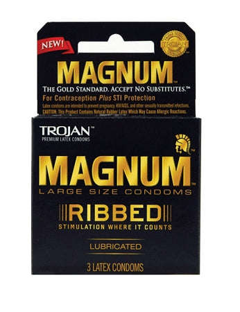 Trojan Magnum Ribbed Condoms - XOXTOYS