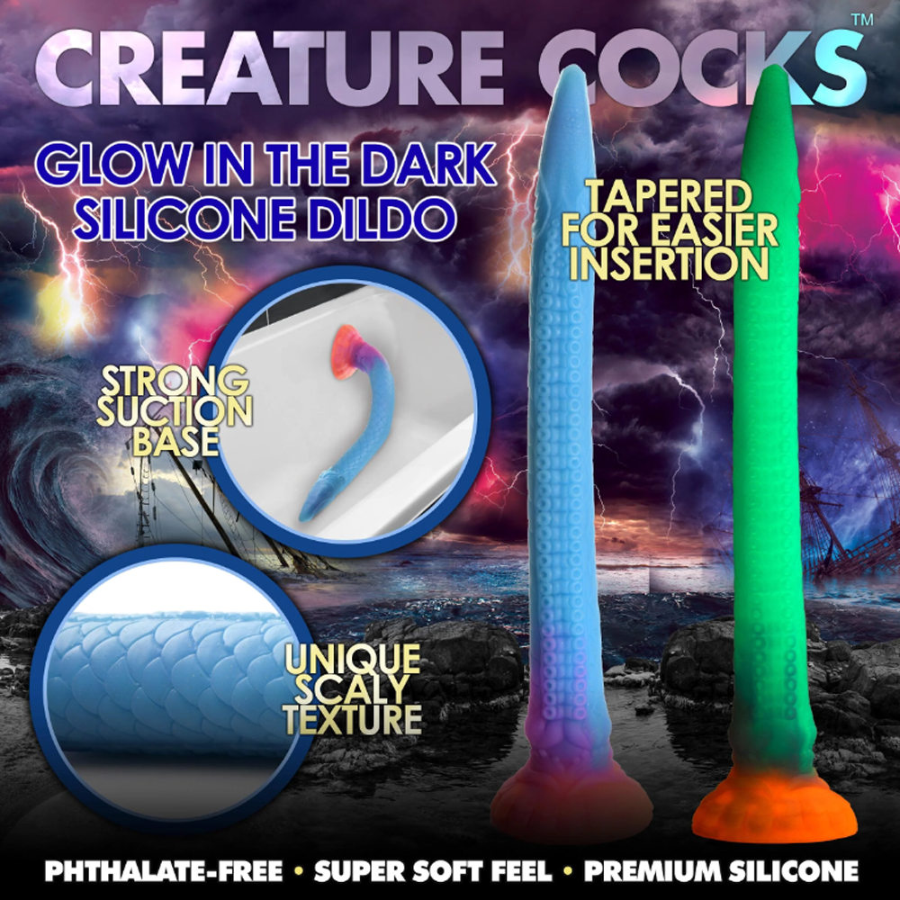 Creature Cocks Makara Glow-In-Dark Silicone Snake Dildo - XOXTOYS