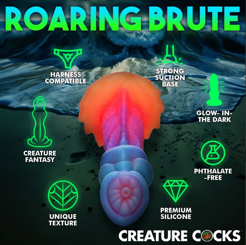 Creature Cocks Aqua-Cock Glow-In-The-Dark Silicone Dildo - XOXTOYS