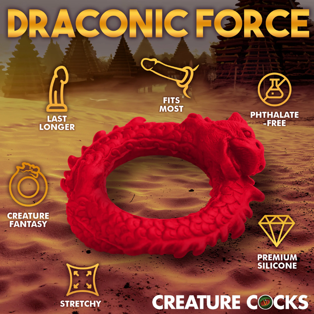Creature Cocks Rise Of The Dragon Silicone Cock Ring - XOXTOYS