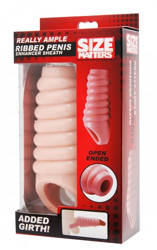 XR Brands Really Ample Ribbed Penis Enhancer Sheath - XOXTOYS