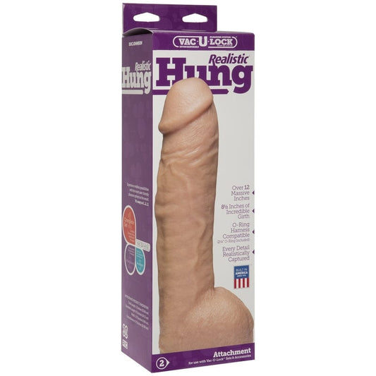 Doc Johnson Hung Vac-U-Lock Realistic Dildo in Vanilla