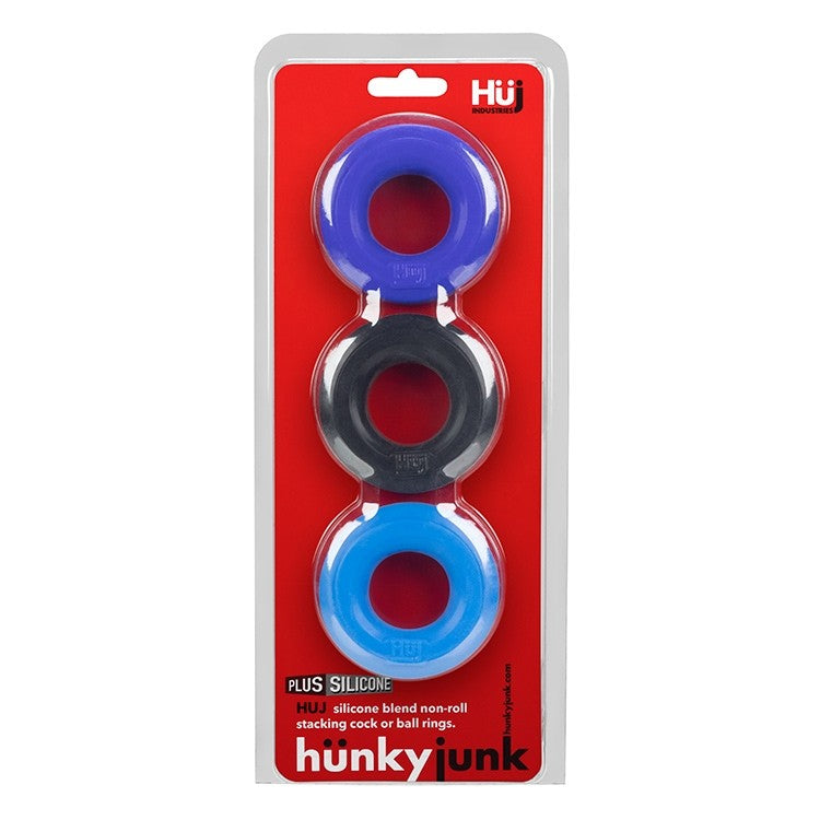 Hunkyjunk Huj3 C-Ring Cobalt Multi 3 Pack - XOXTOYS