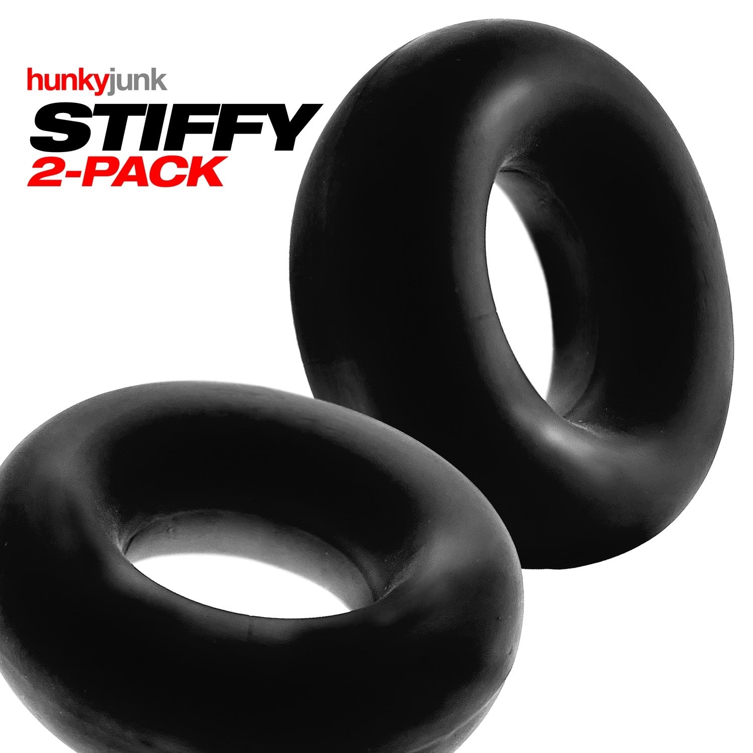 Hunkyjunk Stiffy Bulge Cock Ring Tar Ice 2 Pack - XOXTOYS