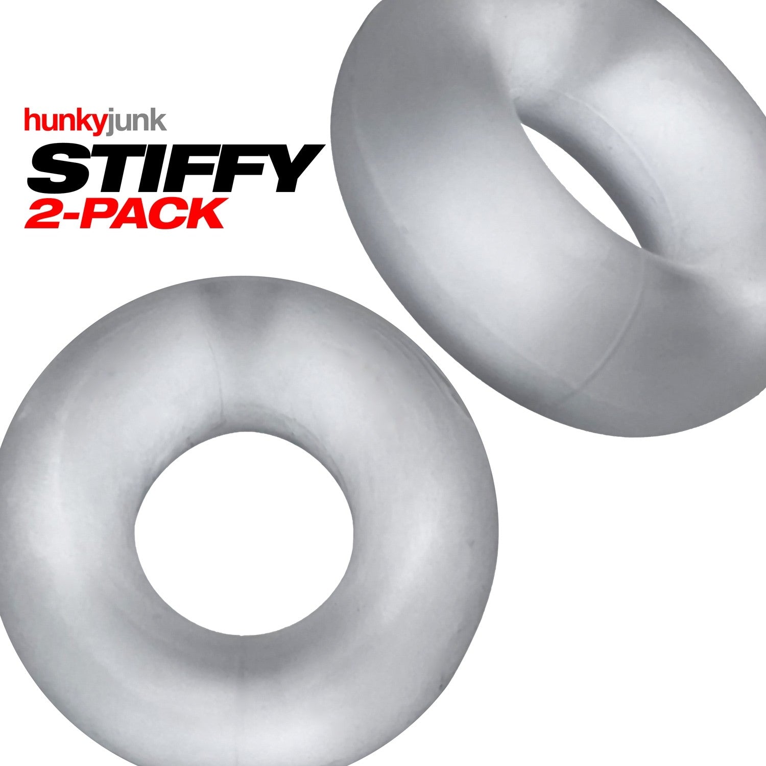 Hunkyjunk Stiffy Bulge Cock Ring Clear Ice 2 Pack - XOXTOYS